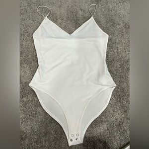 White spaghetti strap bodysuit